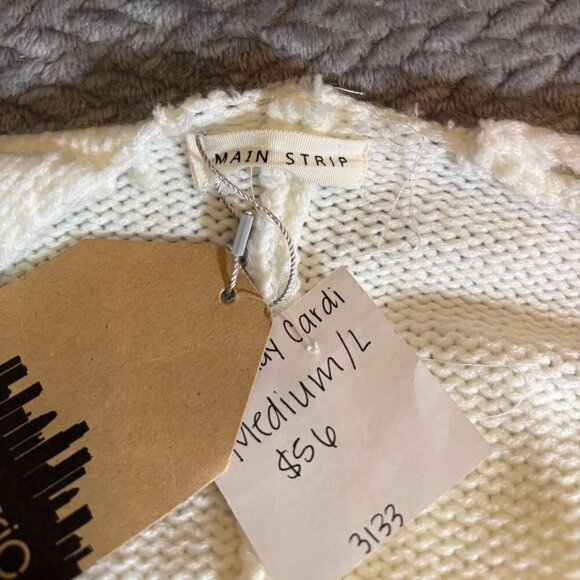 Cream Fringe Open Cardigan M/L Lightweight Knit Western Sweater With Fringe - Picture 5 of 8